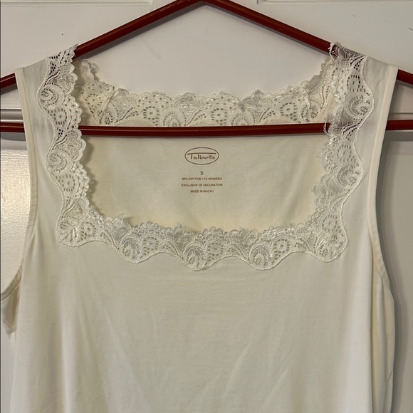 Talbots White Lace Trim Tank Top - Picture 6 of 6
